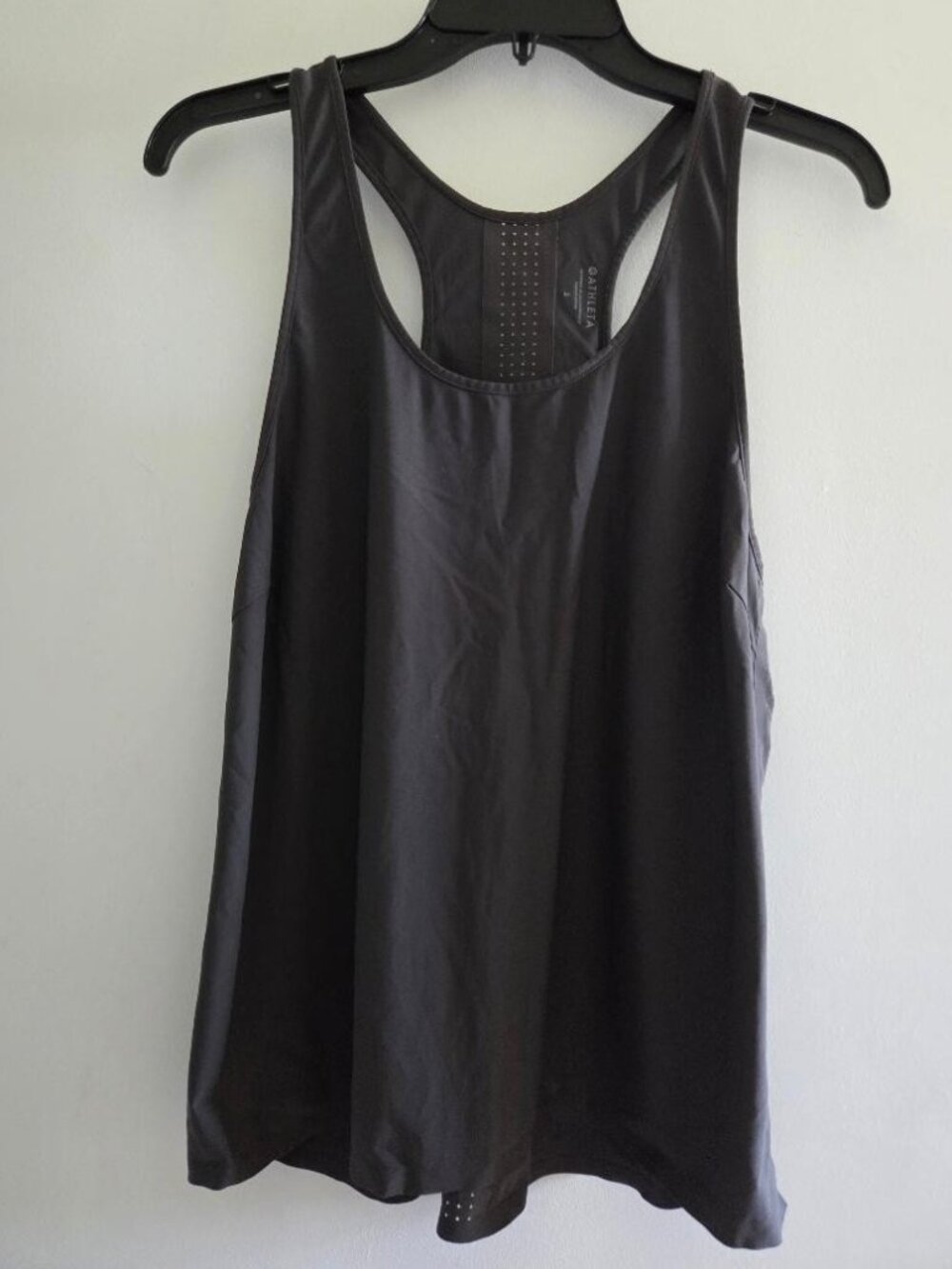 Athleta Nova Tank Top Small Gray, Perforated Laser Cut Activewear, Women’s Top